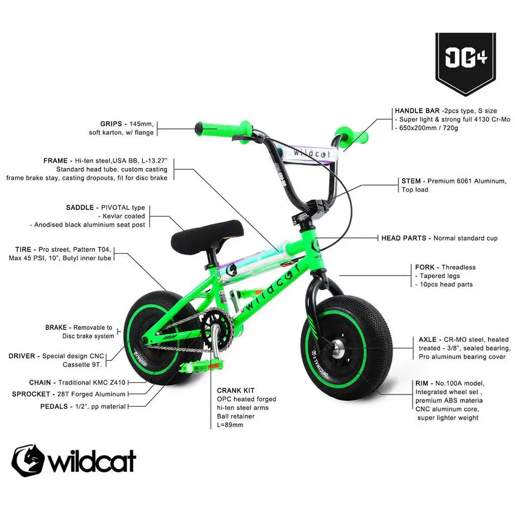 OG4A Green Wildcat Mini BMX