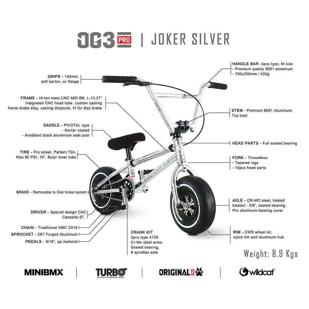 OG3 Pro Series Joker Silver Wildcat Mini BMX