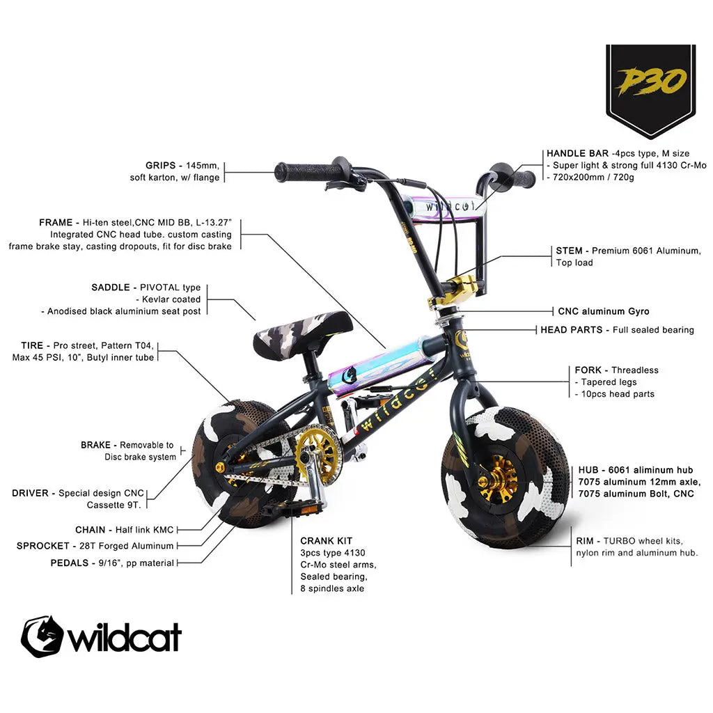 OG4 Pro Series P30 Black Wildcat Mini BMX