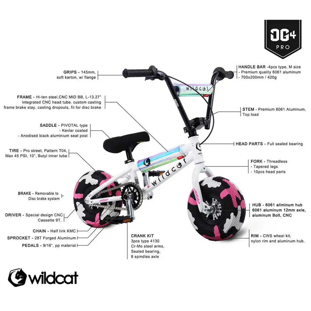 OG4 Pro Series White Wildcat Mini BMX