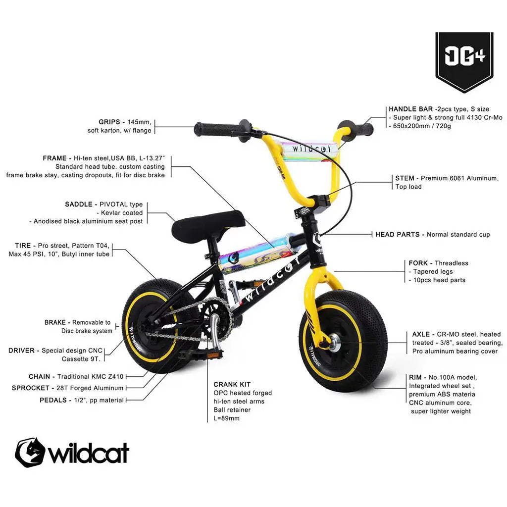 OG4A Yellow Wildcat Mini BMX