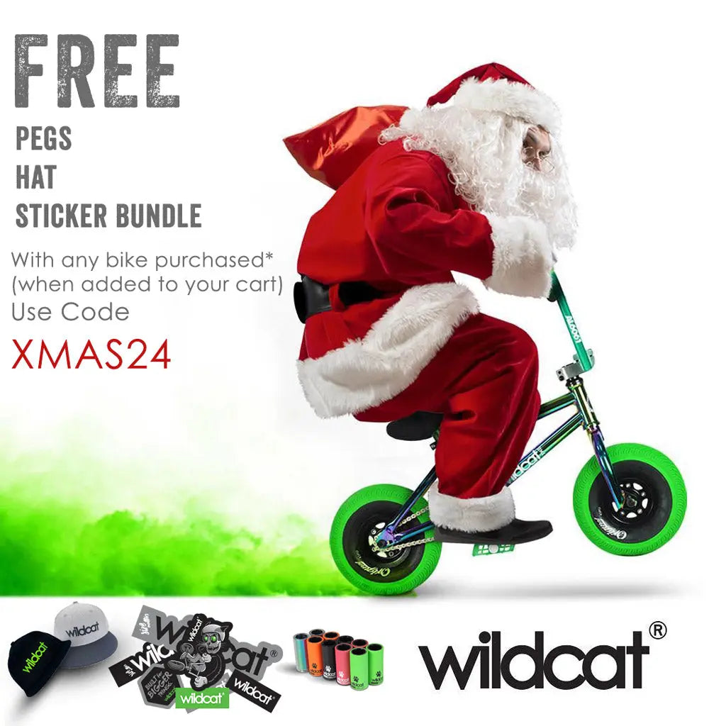 Peg, hat and sticker bundle Wildcat Bikes