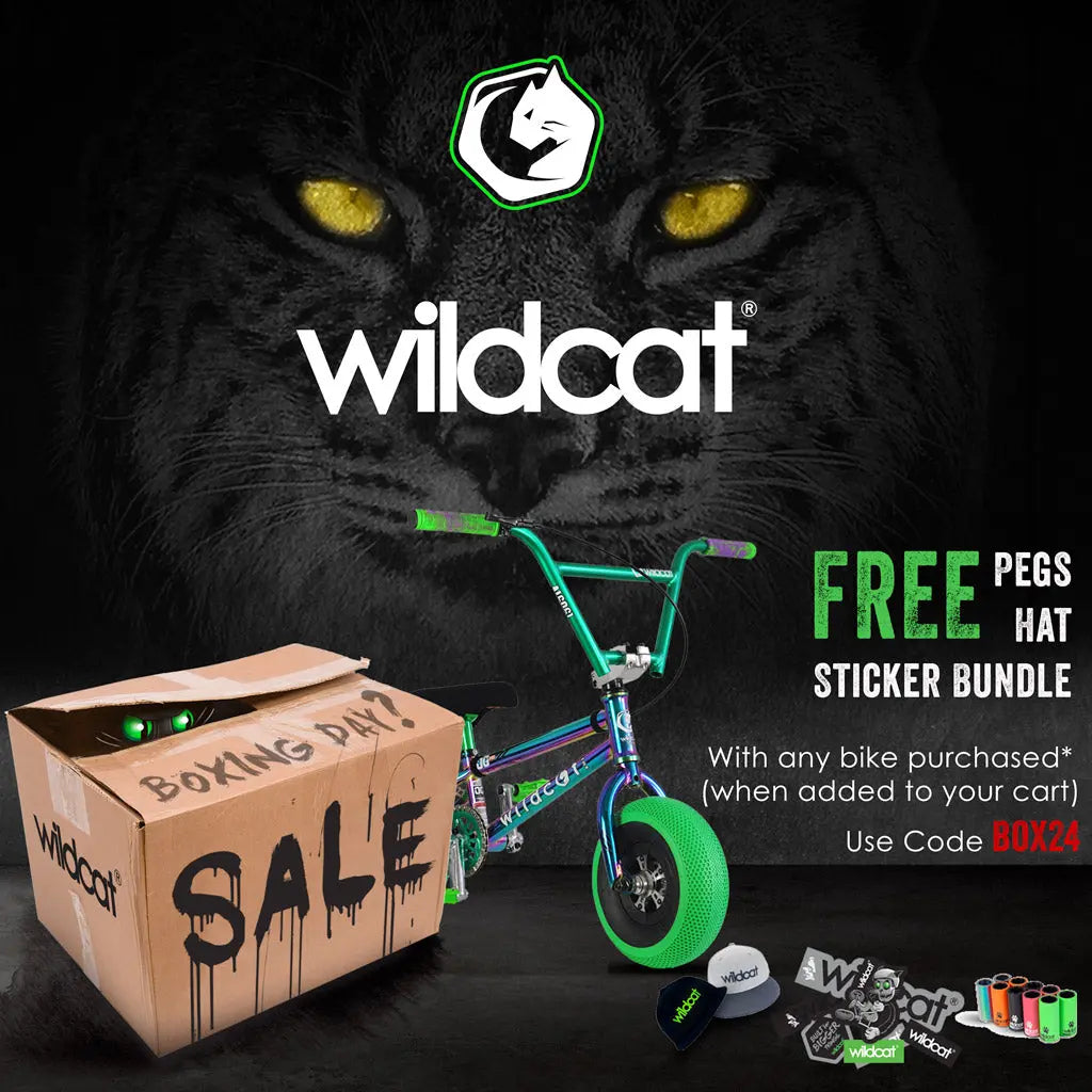 Peg, hat and sticker bundle Wildcat Bikes