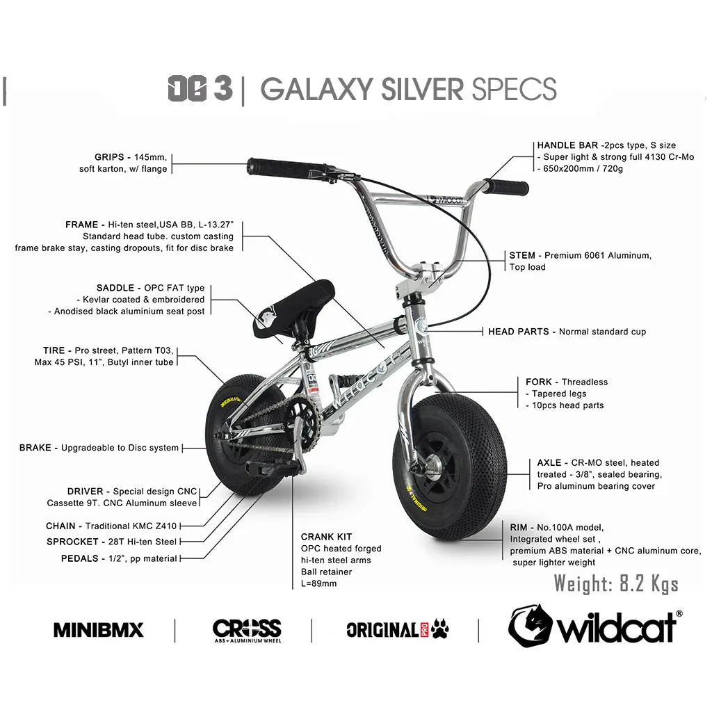 OG3A Galaxy Silver Wildcat Mini BMX